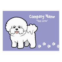 Cartoon Bichon Frise Business Card Templates