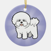 Cartoon Bichon Frise Christmas Tree Ornaments