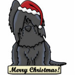 Cartoon Black Briard Christmas Ornament photo sculptures