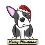 Cartoon Boston Terrier Christmas Ornament photo sculptures