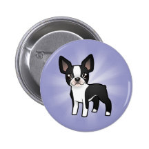 Cartoon Boston Terrier Pin