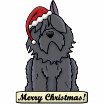 Cartoon Bouvier des Flandres Christmas Ornament Photo Cutouts