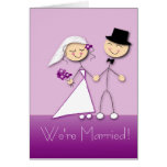 Cartoon bride and groom cards