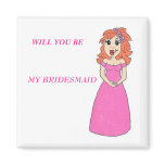 Cartoon Bridesmaid Magnet