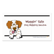 Cartoon Brittany Spaniel Business Card Template