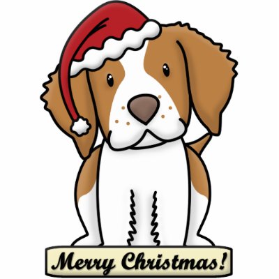 Cartoon Brittany Spaniel Christmas Ornament Photo Sculptures by MenagerieMayhem