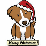 Cartoon Brown Border Collie Christmas Ornament photo sculptures