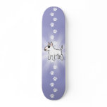 Cartoon Bull Terrier skateboards