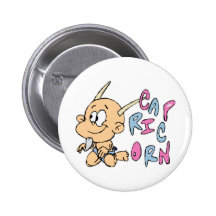 Cartoon Capricorn Button