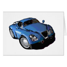 Cartoon car greeting cards