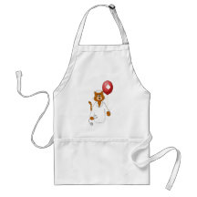 Cartoon Cat Nurse with Balloon Apron