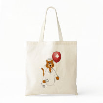 Cartoon Cat Nurse with Balloon Canvas Bag