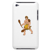 cartoon caveman holding club barely there iPod covers