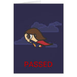 Cartoon Character Night Flight Passed  Card