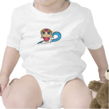 Cartoon Character Surfer Girl/Waves Vest Romper