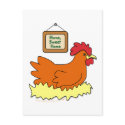 Cartoon Chicken in Nest Home Sweet Home postcards