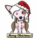 Cartoon Chinese Crested Christmas Ornament photo sculptures