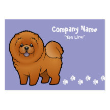 Cartoon Chow Chow Business Card Template