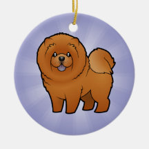 Cartoon Chow Chow Christmas Tree Ornament