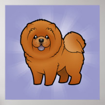 Cartoon Chow Chow Print