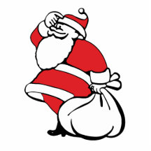 Cartoon Christmas, Jolly Santa Claus, Sack of Toys Photo Sculpture