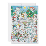 Cartoon Christmas Polar Bears Penguins Snow Party invitations