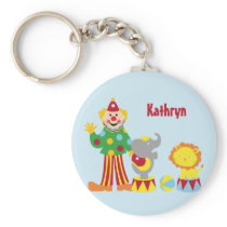 Cartoon Circus Clown and Animals Keychain