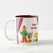 Cartoon Circus Clown and Animals Mug