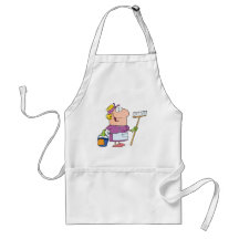 Cartoon Cleaning Lady Aprons