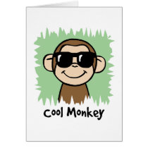 Cartoon Clip Art Cool Monkey with Sunglasses Greeting Cards