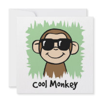 Cartoon Clip Art Cool Monkey with Sunglasses Custom Invite