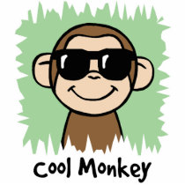 Cartoon Clip Art Cool Monkey with Sunglasses Cut Out