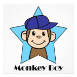 Cartoon Clip Art Cute Monkey Boy Birthday Party Invites
