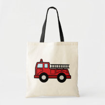 Cartoon Clip Art Firetruck Emergency Vehicle Truck Canvas Bag