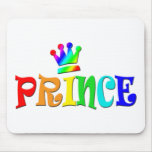 Cartoon Clip Art Rainbow Text, Prince and Crown Mouse Pads