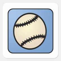 Cartoon Clip Art Sports, Baseball, Blue Background Sticker