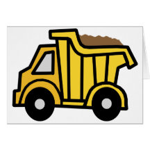 Cartoon Clip Art with a Construction Dump Truck Card