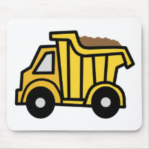 Cartoon Clip Art with a Construction Dump Truck Mouse Mats