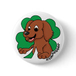 Cartoon Clover Irish Setter buttons