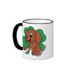 Cartoon Clover Irish Setter mugs
