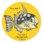 Cartoon Clown Trigger Fish Design Custom Sticker