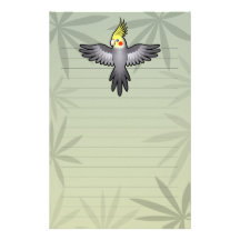 Cartoon Cockatiel Custom Stationery