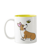 Cartoon Corgi Bee Mug