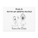 Cartoon Couple Wedding Save the Date Post Cards