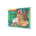 Cartoon Couple with Tennis Gear Gallery Wrap Canvas