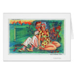 Cartoon Couple with Tennis Gear Cards