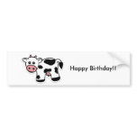 Cartoon Cow Bumper Sticker bumper stickers
