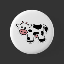 Cartoon Cow Pin buttons