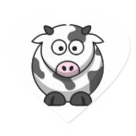 Cartoon Cow Sticker (Heart)
