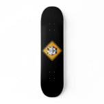 Cartoon Cow Warning Sign skateboards